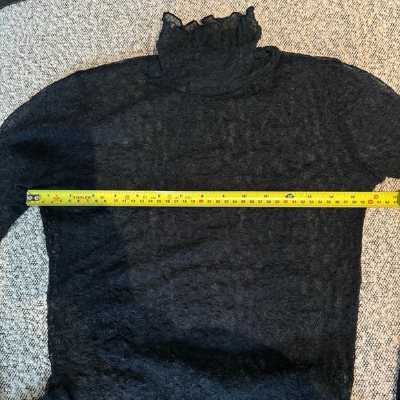 SOLD All Over Lace stretch Turtleneck Top in Black - Picture 14 of 17
